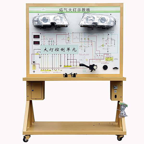 氙氣大燈自動調(diào)整系統(tǒng)實訓臺(圖1) 氙氣大燈自動調(diào)動系統(tǒng)實驗臺,制冷系統(tǒng)功能測量試驗實驗裝置